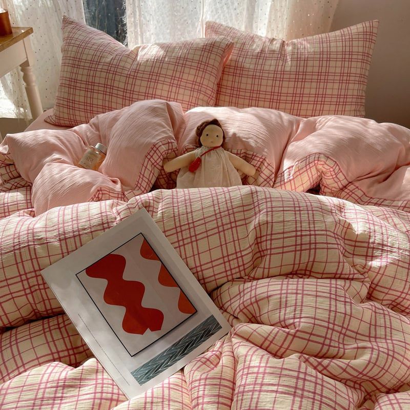 4Pcs Cotton Muslin Triple Layer | Set Cotton Linen 3 Lớp Bed Set | ID 4PCSGACCT13