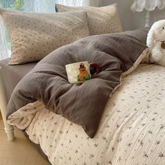 4Pcs Cotton Muslin Triple Layer | Set Cotton Linen 3 Lớp Bed Set | ID 4PCSGACCT12