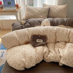 4Pcs Cotton Muslin Triple Layer | Set Cotton Linen 3 Lớp Bed Set | ID 4PCSGACCT12