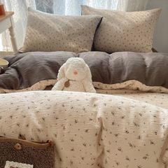 4Pcs Cotton Muslin Triple Layer | Set Cotton Linen 3 Lớp Bed Set | ID 4PCSGACCT12