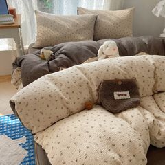 4Pcs Cotton Muslin Triple Layer | Set Cotton Linen 3 Lớp Bed Set | ID 4PCSGACCT12