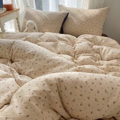 4Pcs Cotton Muslin Triple Layer | Set Cotton Linen 3 Lớp Bed Set | ID 4PCSGACCT12