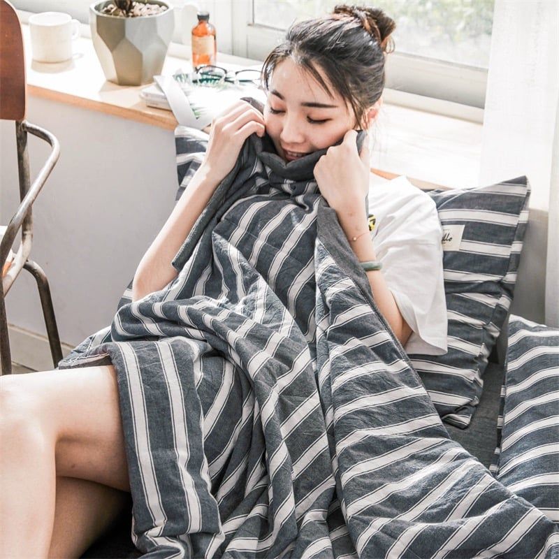 4Pcs Japan Linen |  New Colection Bedsets Summer Blanket 230*200 Drap Freesize | ID jp025025