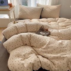 4Pcs Cotton Muslin Triple Layer | Set Cotton Linen 3 Lớp Bed Set | ID 4PCSGACCT12