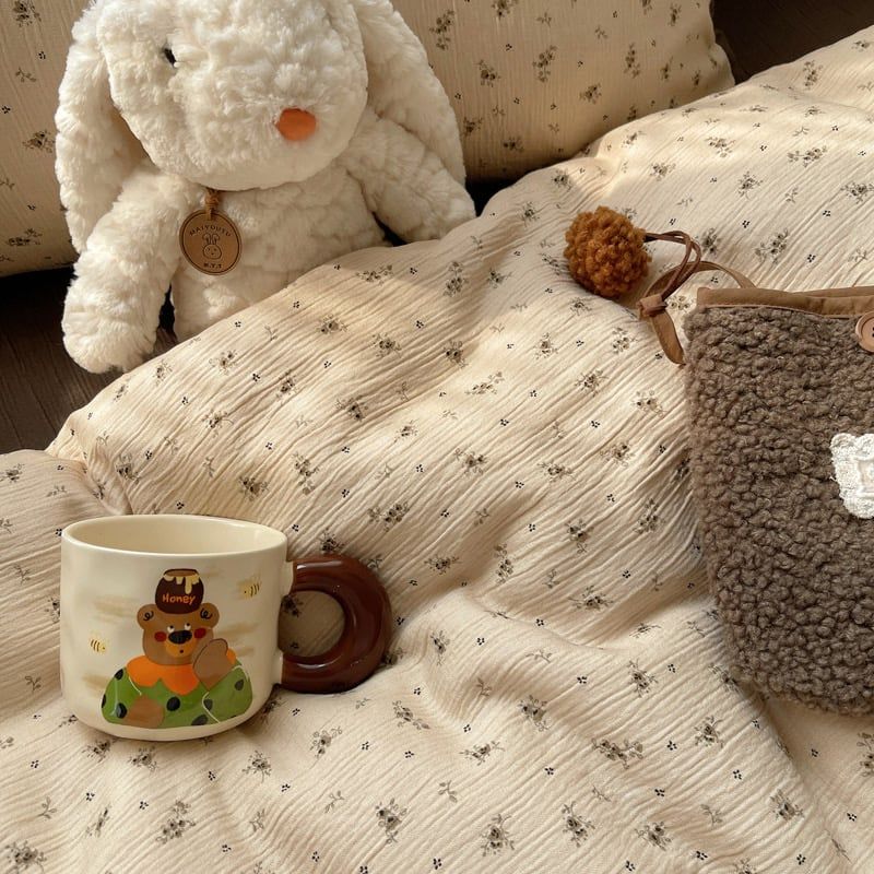 4Pcs Cotton Muslin Triple Layer | Set Cotton Linen 3 Lớp Bed Set | ID 4PCSGACCT12