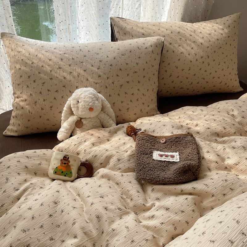 4Pcs Cotton Muslin Triple Layer | Set Cotton Linen 3 Lớp Bed Set | ID 4PCSGACCT12