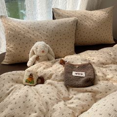 4Pcs Cotton Muslin Triple Layer | Set Cotton Linen 3 Lớp Bed Set | ID 4PCSGACCT12