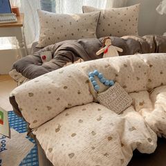 4Pcs Cotton Muslin Triple Layer | Set Cotton Linen 3 Lớp Bed Set | ID 4PCSGACCT11