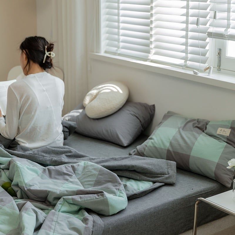 4Pcs Japan Linen |  New Colection Bedsets Summer Blanket 230*200 Drap Freesize | ID jp025026