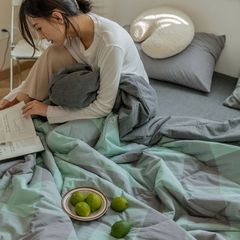 4Pcs Japan Linen |  New Colection Bedsets Summer Blanket 230*200 Drap Freesize | ID jp025026