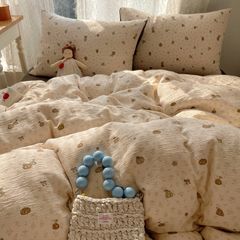 4Pcs Cotton Muslin Triple Layer | Set Cotton Linen 3 Lớp Bed Set | ID 4PCSGACCT11