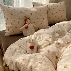 4Pcs Cotton Muslin Triple Layer | Set Cotton Linen 3 Lớp Bed Set | ID 4PCSGACCT11