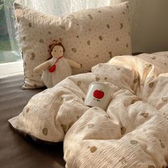 4Pcs Cotton Muslin Triple Layer | Set Cotton Linen 3 Lớp Bed Set | ID 4PCSGACCT11