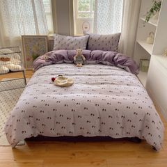 4Pcs Cotton Muslin Triple Layer | Set Cotton Linen 3 Lớp Bed Set | ID 4PCSGACCT10