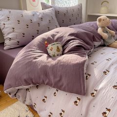 4Pcs Cotton Muslin Triple Layer | Set Cotton Linen 3 Lớp Bed Set | ID 4PCSGACCT10