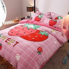 Set 4 Món Nỉ Nhung 200gr hình in 3D Strawberry