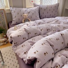 4Pcs Cotton Muslin Triple Layer | Set Cotton Linen 3 Lớp Bed Set | ID 4PCSGACCT10