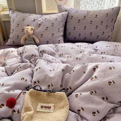 4Pcs Cotton Muslin Triple Layer | Set Cotton Linen 3 Lớp Bed Set | ID 4PCSGACCT10