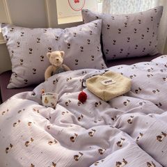 4Pcs Cotton Muslin Triple Layer | Set Cotton Linen 3 Lớp Bed Set | ID 4PCSGACCT10