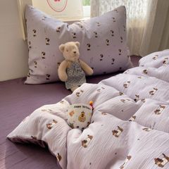 4Pcs Cotton Muslin Triple Layer | Set Cotton Linen 3 Lớp Bed Set | ID 4PCSGACCT10