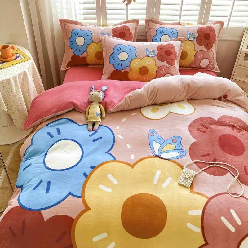 Set 4 Món Nỉ Nhung 200gr hình in 3D BrownFlower