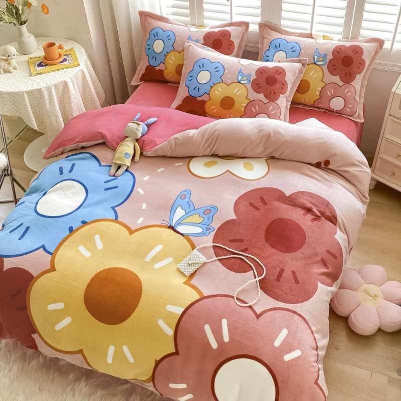 Set 4 Món Nỉ Nhung 200gr hình in 3D BrownFlower