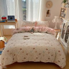 4Pcs Cotton Muslin Triple Layer | Set Cotton Linen 3 Lớp Bed Set | ID 4PCSGACCT09