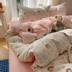4Pcs Cotton Muslin Triple Layer | Set Cotton Linen 3 Lớp Bed Set | ID 4PCSGACCT09