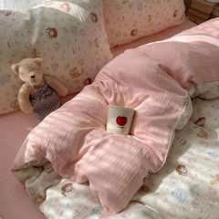 4Pcs Cotton Muslin Triple Layer | Set Cotton Linen 3 Lớp Bed Set | ID 4PCSGACCT09