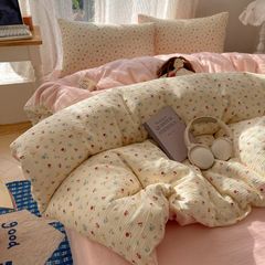 4Pcs Cotton Muslin Triple Layer | Set Cotton Linen 3 Lớp Bed Set | ID 4PCSGACCT08