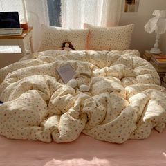 4Pcs Cotton Muslin Triple Layer | Set Cotton Linen 3 Lớp Bed Set | ID 4PCSGACCT08