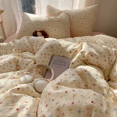 4Pcs Cotton Muslin Triple Layer | Set Cotton Linen 3 Lớp Bed Set | ID 4PCSGACCT08