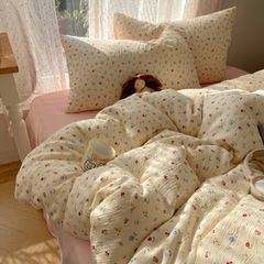 4Pcs Cotton Muslin Triple Layer | Set Cotton Linen 3 Lớp Bed Set | ID 4PCSGACCT08