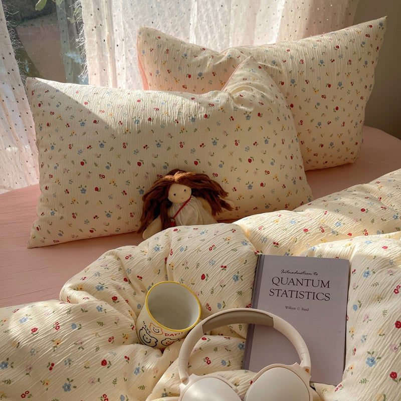 4Pcs Cotton Muslin Triple Layer | Set Cotton Linen 3 Lớp Bed Set | ID 4PCSGACCT08