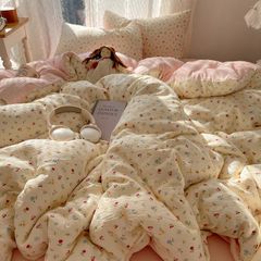 4Pcs Cotton Muslin Triple Layer | Set Cotton Linen 3 Lớp Bed Set | ID 4PCSGACCT08