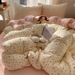 4Pcs Cotton Muslin Triple Layer | Set Cotton Linen 3 Lớp Bed Set | ID 4PCSGACCT08