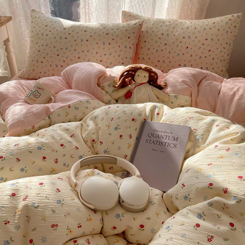 4Pcs Cotton Muslin Triple Layer | Set Cotton Linen 3 Lớp Bed Set | ID 4PCSGACCT08