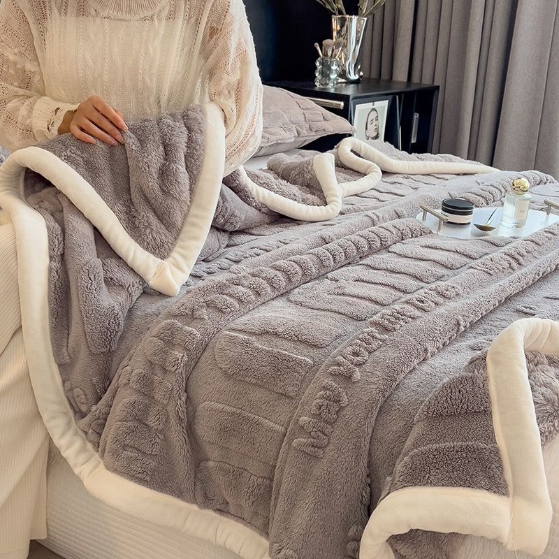 Home Text – Wool Blanket | Chăn Lông Cừu Minmin 230×200cm (1.6kg) | Gray