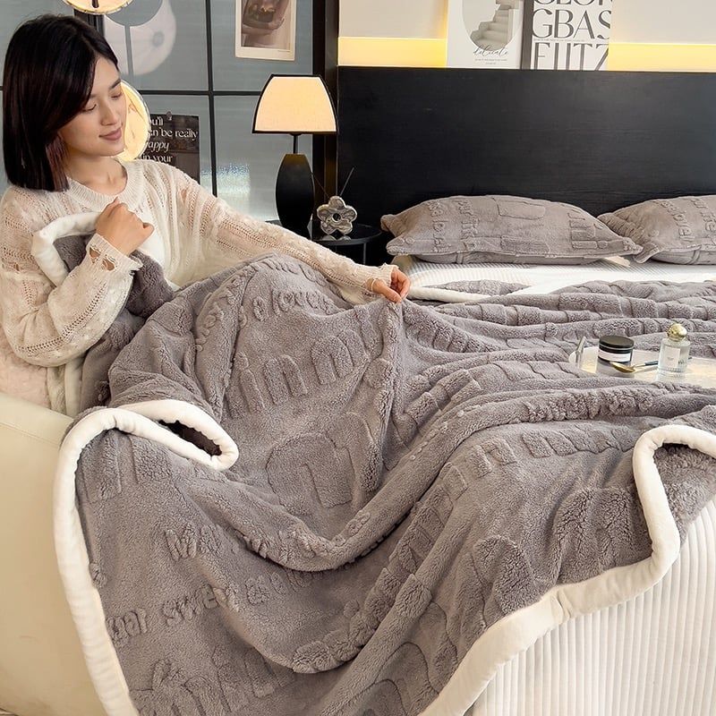 Home Text – Wool Blanket | Chăn Lông Cừu Minmin 230×200cm (1.6kg) | Gray