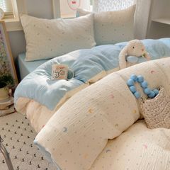4Pcs Cotton Muslin Triple Layer | Set Cotton Linen 3 Lớp Bed Set | ID 4PCSGACCT07