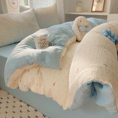 4Pcs Cotton Muslin Triple Layer | Set Cotton Linen 3 Lớp Bed Set | ID 4PCSGACCT07