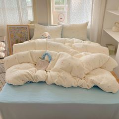 4Pcs Cotton Muslin Triple Layer | Set Cotton Linen 3 Lớp Bed Set | ID 4PCSGACCT07