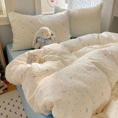 4Pcs Cotton Muslin Triple Layer | Set Cotton Linen 3 Lớp Bed Set | ID 4PCSGACCT07
