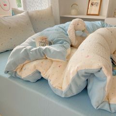 4Pcs Cotton Muslin Triple Layer | Set Cotton Linen 3 Lớp Bed Set | ID 4PCSGACCT07