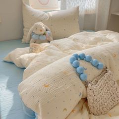 4Pcs Cotton Muslin Triple Layer | Set Cotton Linen 3 Lớp Bed Set | ID 4PCSGACCT07