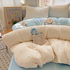 4Pcs Cotton Muslin Triple Layer | Set Cotton Linen 3 Lớp Bed Set | ID 4PCSGACCT07