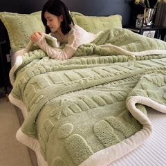Home Text – Wool Blanket | Chăn Lông Cừu Minmin 230×200cm (1.6kg) | Matcha Green