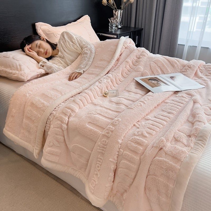 Home Text – Wool Blanket | Chăn Lông Cừu Minmin 230×200cm (1.6kg) | Pink