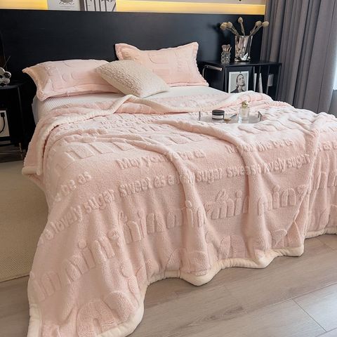 Home Text – Wool Blanket | Chăn Lông Cừu Minmin 230×200cm (1.6kg) | Pink