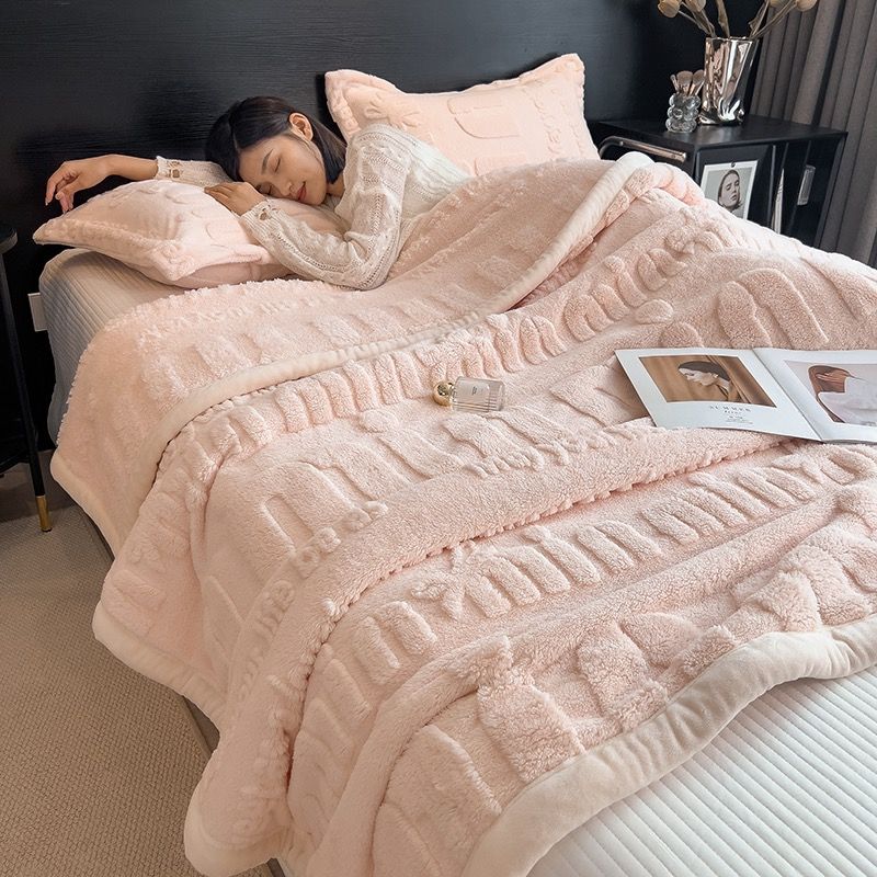 Home Text – Wool Blanket | Chăn Lông Cừu Minmin 230×200cm (1.6kg) | Pink